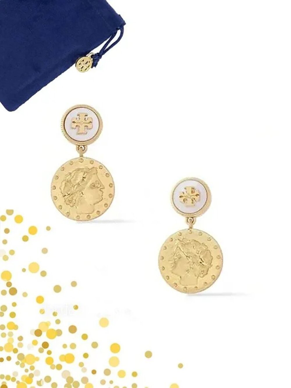 Tory Burch Coin Drop Earrings NWOT